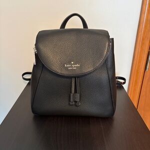 Kate Spade Black Pebbled Leather Backpack